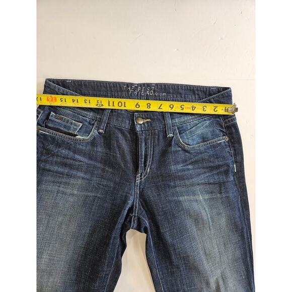 Joe's The Best Friends Jeans Women's 28 Dark Blue Boot Cut Straight Distressed - Picture 3 of 7